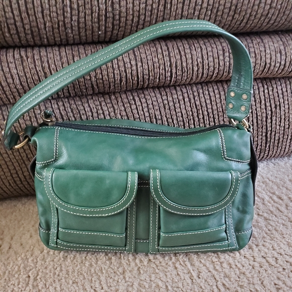 Fossil Handbags - Fossil green leather handbag